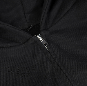 Pull à capuche Boxy personnalisable pour hommes Oversize Heavyweight Zipper Zip Automne Hooded Knitted Crop Embroidered Zip-Up Baggy - Product Image 5