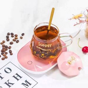 <b>USB</b> Smart Modern Luxury Double Wall Eco-Friendly Electric <b>Heating</b> Ceramic Glass Water Coffee Mug Warmer Cup Heater for Camping - Product Image 6