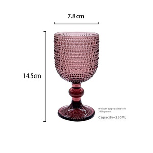 Copa de <span class=keywords><strong>vino</strong></span> tinto de estilo europeo, diseño en relieve soplado a mano para banquetes de boda, fábrica al por mayor, copa de <span class=keywords><strong>vino</strong></span> - Product Image 6