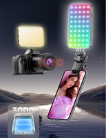 D10S RGB Mini Portable Rechargeable LED Studio Pince Téléphone Température de Couleur Réglable Veilleuse Lumière d'Appoint pour Selfie et Photographie