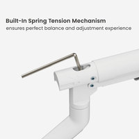 LDT102-C012 17 "-49" support de moniteur Long ressort à gaz bras de moniteur robuste blanc bureau à domicile support d'ordinateur support de bureau