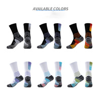 Chaussettes de sport athlétiques personnalisées pour la course à pied et le cyclisme, chaussettes de compression avec coussinets en nylon pour la course sur sentier