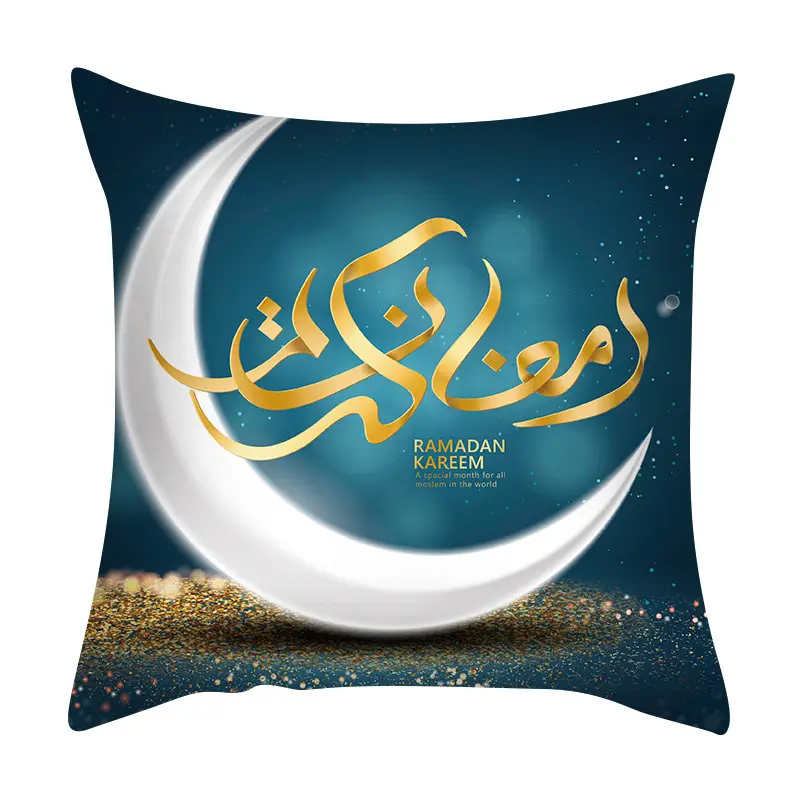 Funda de cojín de Ramadán, cubierta de cojín de Luna Dorada Ultra terciopelo con estampado étnico para el hogar y el dormitorio, gran oferta
