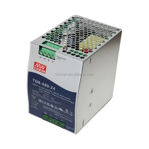 Fuente de Alimentación Industrial Trifásica Meanwell Autorizada TDR-480-24 de 480W con Corriente de Salida de 20A y Riel DIN de 24VDC - Product Image 1