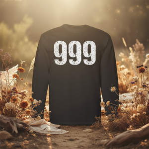 Camiseta de manga larga para niños con número espiritual de ángel de numerología 999, estilo bohemio, cuello redondo pequeño - Product Image 3