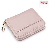 Portefeuille court multifonctionnel en cuir véritable avec fermeture éclair, design japonais de niche, grande capacité, anti-RFID, compact pour pièces de monnaie