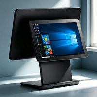Terminal POS Táctil de Aleación de Aluminio Negro de 15.6 Pulgadas, Ultra Delgado, Pantalla Capacitiva de 10 Puntos, Suministro Directo de Fábrica, OEM ODM Personalizado