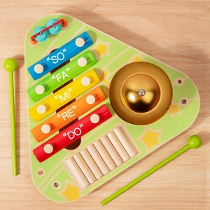 Wholesale Multi-function Wooden Triangle <b>Music</b> Table Xylophone Percussion Instrument Toy With Cymbal And Bell For Kids - Product Image 5