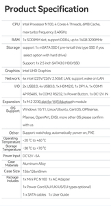 Tường lửa pfsense không quạt Mini PC <span class=keywords><strong>Intel</strong></span> 12 N100 j6412 Quad core 4xintel I226 2.5g LAN 4K HD dp an ninh Router mini máy tính để bàn OEM - Product Image 4