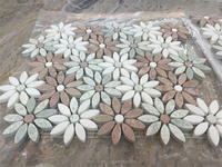 Multi Color Circle Style Daisy Flower Handmade Pattern Marble Mosaic Interior Kitchen Dosseret Tile Salle de bain Carrelage mural