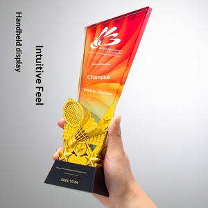 Trophée en cristal personnalisé pour compétition sportive : Badminton, Athlétisme, Basketball, Football, Tir à la corde – Récompense du champion - Product Image 5