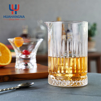 Verre à cocktail transparent 500 ml, cristal soufflé à la main personnalisé avec fond épais pour bar et fêtes