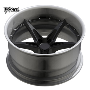 Rines <span class=keywords><strong>de</strong></span> Aleación Forjados Personalizados <span class=keywords><strong>de</strong></span> Dos Piezas, Cóncavos Profundos, Blancos Brillantes y Negros, <span class=keywords><strong>de</strong></span> 17-26 Pulgadas, 5x112 5x114.3, Compatibles con Autos <span class=keywords><strong>de</strong></span> Pasajeros Universales - Product Image 2