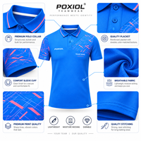 Polo de sport personnalisé pour la course et l'entraînement, motif bleu, haut d'équipe pour clubs, marque privée, fourniture OEM, faible MOQ