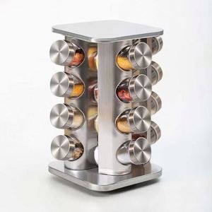 Multi-layer Stainless Steel Food Grade Eco-Friendly <b>Rotating</b> Seasoning <b>Rack</b> with Jar 360 Degree Kitchen Table Seasoning Holder - Product Image 4