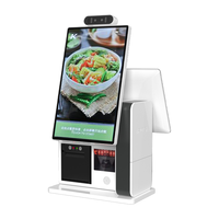 Système de point de vente terminal bon marché supermarché 15 pouces double écran tactile android windows 10 machine de caisse enregistreuse pour restaurant