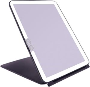 Siêu mỏng xách tay LED thắp sáng gương trang điểm 3 chế độ màu sắc & Dimmable USB sạc nhỏ gọn Vanity du lịch gương cho đám cưới - Product Image 1