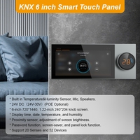 Interrupteur mural à écran tactile KNX OEM de 6 pouces avec application de contrôle de l'affichage pris en charge Matériau PC durable étanche pour maison intelligente