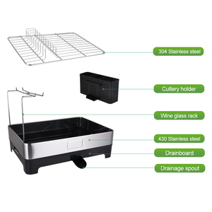 Vendita calda utensili per la conservazione in alluminio piatto 2 livelli cucina in metallo 304 acciaio inossidabile scaffale per piatti - Product Image 4
