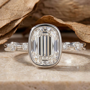 IGI Certified Vvs CVD Lab Grown Diamond Engagement <b>Ring</b> Women Custom 925 <b>Silver</b> HPHT Lab Created Diamond Bezel <b>Ring</b> Fine Jewelry - Product Image 1