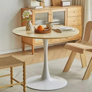 Table à manger moderne ronde <span class=keywords><strong>en</strong></span> bois de noyer <span class=keywords><strong>en</strong></span> cerisier assemblée mobile pour une utilisation <span class=keywords><strong>en</strong></span> hôtel - Product Image 2