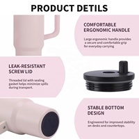 Gobelet isotherme en acier inoxydable de 710 ml (24 oz) avec poignée, tasse à café de voyage réutilisable avec couvercle pour le commerce de détail et le bureau
