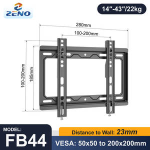 Supporto a Parete per <span class=keywords><strong>TV</strong></span> Fisso Vendita Calda per Schermi 14-42'' Supporto Competitivo per Piccole <span class=keywords><strong>TV</strong></span> Staffe da Parete per <span class=keywords><strong>TV</strong></span> - Product Image 2