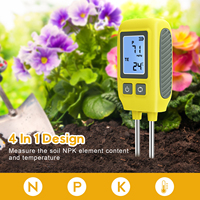 KONLEN Testeur de nutriments du sol 4 en 1, détecteur d'azote, de phosphore et de potassium NPK, analyseur de fertilité du sol portable pour jardin et ferme