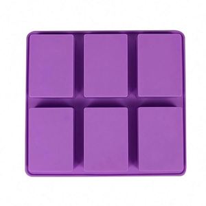 6 Cavities Pattern Silicone Soap <b>Mold</b> Rectangular DIY Handmade Soap Making <b>Mold</b> for Resin <b>Candle</b> Chocolate - Product Image 4