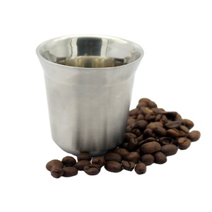 Tazza Espresso resistente al calore da 80ml in <span class=keywords><strong>acciaio</strong></span> inossidabile Eco Friendly tazza di caffè personalizzato in <span class=keywords><strong>acciaio</strong></span> inossidabile tazzine per caffè Espresso piattino - Product Image 2