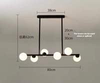 Lustre moderne en or, luminaires d'îlot, 6 lumières, globes en verre laiteux, luminaire suspendu linéaire pour îlot de cuisine