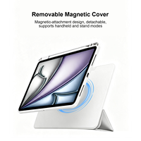 Étui pliable en Y pour tablette iPad avec support magnétique rotatif à 720 degrés, dos transparent, fonction veille/réveil automatique et emplacement pour stylet