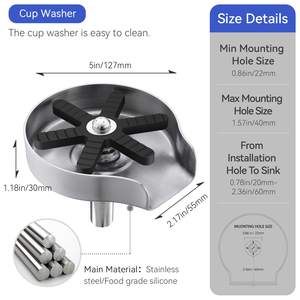 Laveuse de tasse à haute pression transfrontalière barre d'évier presse domestique laveuse de tasse automatique lavage robinet de rinçage - Product Image 3