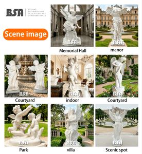 Estatua de escultura de San Miguel de mármol natural Ángel estilo europeo al aire libre para <span class=keywords><strong>iglesia</strong></span> y aplicación en el hogar - Product Image 4