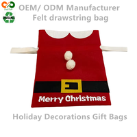 Feutre Artisanat 3D Sac Cadeau De Noël Père Noël Fantaisie Enfants Sac Écologique Festival Thème Fête Pochette Ruban Cordon Sac