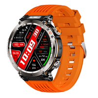 Montre connectée DSM11 HT30 avec bracelet en acier, batterie 600 mAh, étanche 3 ATM, boussole, lampe torche, fonction de détection UV des devises, écran IPS 1,70 pouces, sport