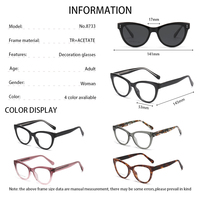 Gafas Ópticas de Acetato con Diseño Ojo de Gato, Ligeras y de Alta Calidad para Mujer, Estilo Vintage para Uso Diario