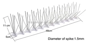 Großhandel Hochwertiger Edelstahl Metall dorn Anti Taube Bird Spike mit Kunststoff boden - Product Image 2