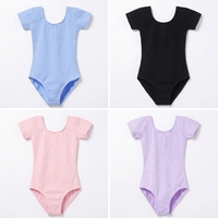 Justaucorps de ballet à manches courtes pour enfants, en tissu doux et très élastique, pour filles, fabrication directe OEM ODM, vêtements de danse d'entraînement