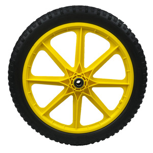 Roue en polyuréthane non gonflable de 20 pouces, jaune, pour chariot à glaces - Product Image 2