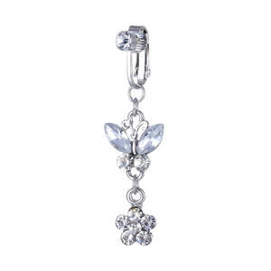 YICAI Chaud Non-Piercing Crâne Coeur Couronne CZ Clip <span class=keywords><strong>sur</strong></span> Nombril Anneaux Pour Femmes Zircon Dangle Faux Faux Ventre Anneau - Product Image 2