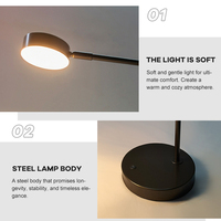 Lampe de table LED en acier, style nordique simple et créatif, idéale pour la maison, le bureau, les cafés.