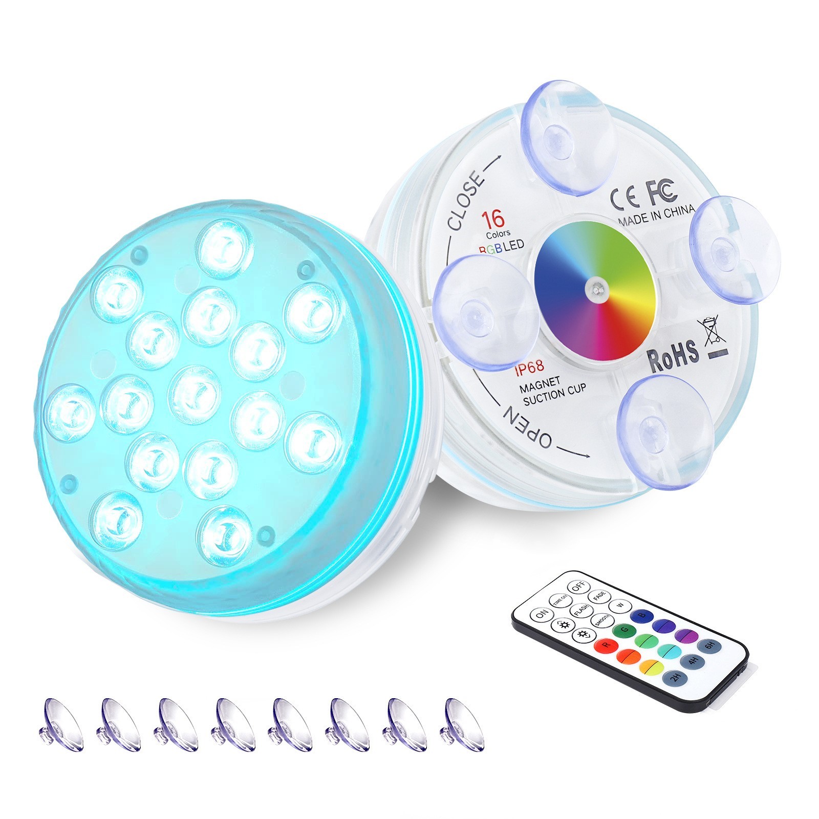 Outdoor Pool Light 16-Color LED Floating Lamp with ABS Body and Remote Control
