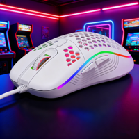 Ratón Gaming de Oferta 7200DPI, Mouse Ergonómico 6D con RGB, Óptico con Cable USB para Computadora, Oficina y Jugadores, Diseño de Panal