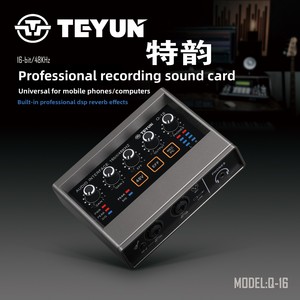 Carte son pour microphone professionnel Teyun, USB, sans pilote, pour ordinateur, streaming en direct, enregistrement, karaoké, <span class=keywords><strong>appareil</strong></span> magique, modèle Q-16 - Product Image 4
