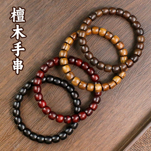 Bracelets en bois de santal 7x8mm, bois de santal noir, bois de rose noir, brin unique, pour hommes et femmes, bijoux cadeau - Product Image 5