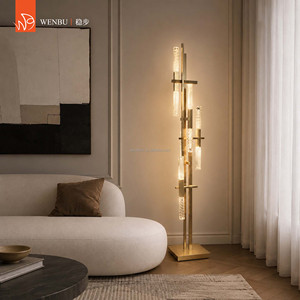 Lampe de sol de luxe en verre cristal LED linéaire pour villa, salon, hôtel, salle de séjour - Product Image 3