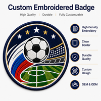 Écussons brodés personnalisés ronds pour le football, vente en gros, badges de club de football OEM pour vêtements de match, vestes et sacs