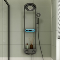 Robinet thermostatique de luxe Idealex pour hôtels, en acier inoxydable poli, triple poignée, valve en céramique, pour appartement, avec fonction massage