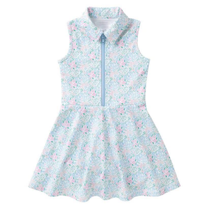 Vestido Polo Deportivo Informal Personalizado ODM para Niñas, Ropa de Yoga Floral de Verano, Transpirable, con Cierre, Mezcla de Algodón, para Jugar Tenis - Product Image 1
